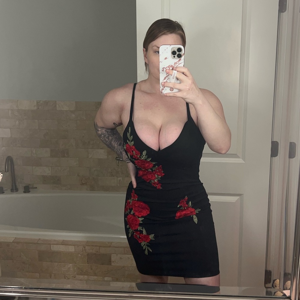 Black dress with rose detail